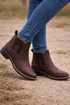 Botina Feminina Country Texana Cano Curto Bordado Elástico
