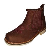 Botina Feminina Couro Nobuck Bordada Bico Quadrado Costura Manual Elastico Lateral Vaquejada Botina Feminina Couro Nobuck Bordada Bico Quadrado Costura Manual Elastico Lateral Vaquejada