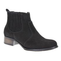 Botina Feminina Preta de Couro Cow Way 23050 Botina Feminina Preta de Couro Cow Way 23050