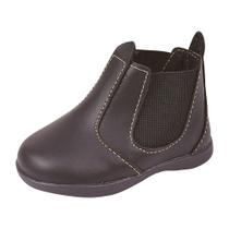 Botina Infantil Bebê Menino Elástico Preto