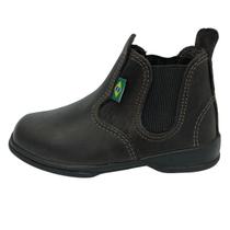 Botina infantil country rodeio dia a dia 100% couro solado de borracha antiderrapante marrom chocolate