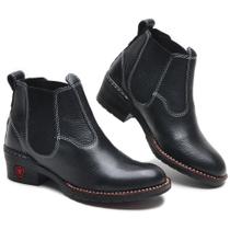 Botina Infantil Couro macio conforto 015 preto