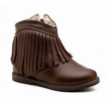 Botina Infantil Feminina Caramelo Com Franja- Caminhos da Roça Botina Infantil Feminina Caramelo Com Franja- Caminhos da Roça