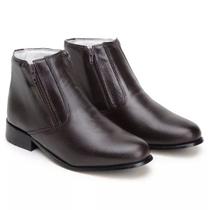 Botina Masculina Backup De Couro Café