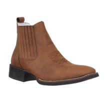 Botina Masculina Bico Quadrado Chocolate Potro 36636