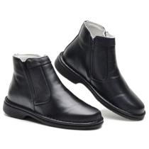 Botina Masculina Bota Chelsea Couro Liza Zíper Confortável Botina Masculina Bota Chelsea Couro Liza Zíper Confortável