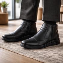 Botina Masculina Bota Conforto Couro Legítimo Leve Macia