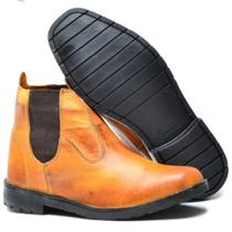 Botina Masculina Bota Mateira Couro Legítimo Sola PNEU Blaqueada Resistência Trabalho Pesado - Storo Shoes