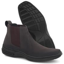 Botina Masculina Bota Nobuck Conforto Bico Quadrado Elástico Calçar Casual Passeio Trabalho Botina Masculina Bota Nobuck Conforto Bico Quadrado Elástico Calçar Casual Passeio Trabalho