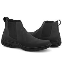 Botina Masculina Bota Nobuck Conforto Bico Quadrado Elástico Calçar Casual Passeio Trabalho