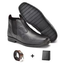 Botina Masculina Bota Trabalho Confortável Acompanha Cinto e Carteira