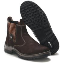 Botina Masculina Café Calce Fácil em Elástico para Trabalho