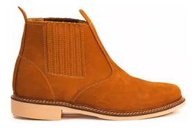 Botina Masculina Cano Curto Bico Redondo Látex F1000 Couro