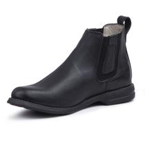 Botina Masculina Chelsea Em Couro Floater Bell Boots - Preto