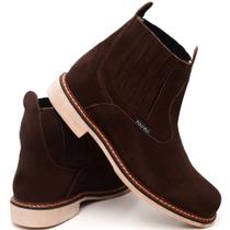 Botina Masculina Chelsea Nobuck Elástico Country Confortável Tradicional Bota Resistente- Rt150