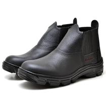 Botina Masculina Couro Elástico Liso Conforto Macio Trabalho Botina Masculina Couro Elástico Liso Conforto Macio Trabalho