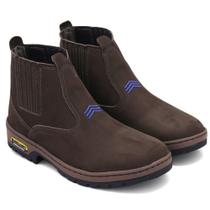 Botina Masculina Couro Legítimo Bota Sola Costurada Lateral Elástico New Botina Masculina Couro Legítimo Bota Sola Costurada Lateral Elástico New