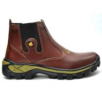 Botina Masculina Couro Legítimo Sola Tratorada Conforto e Resistência Botina Masculina Couro Legítimo Sola Tratorada Conforto e Resistência