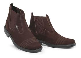 Botina masculina de couro Bota country solado costurado 4ssss calçados