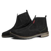 Botina Masculina de Couro com Elástico Botina Masculina de Couro com Elástico