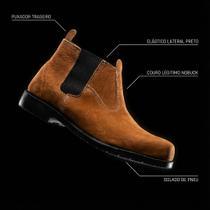 Botina Masculina de Couro Nobuck com Solado de Pneu Ideal para Campo e Uso Urbano Botina Masculina de Couro Nobuck com Solado de Pneu Ideal para Campo e Uso Urbano