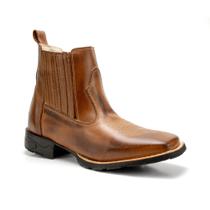 Botina Masculina e Feminina Bico Quadrado Country Couro Conforto 35 ao 45