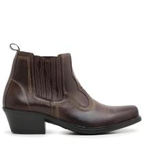 Botina Masculina em Couro Bota Texana Country Bico Fino Salto Carrapeta Botina Masculina em Couro Bota Texana Country Bico Fino Salto Carrapeta