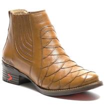 Botina Masculina Escama de Peixe Couro Legítimo Art Nobre Texana com Solado Borracha Laredo 2025