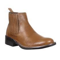 Botina Masculina Marrom Bico Redondo Bretão 37581 Botina Masculina Marrom Bico Redondo Bretão 37581