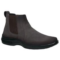 Botina Masculina Nobuck Bota Casual Classica Elástico Café Botina Masculina Nobuck Bota Casual Classica Elástico Café