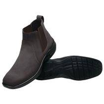 Botina Masculina Nobuck Clássica Elástico Bota Casual Cano Médio Conforto