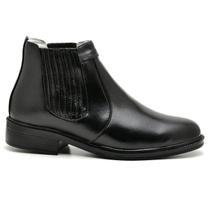 Botina Masculina Pele Carneiro Marrom Sola Borracha 1501-PRETO