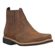 Botina Masculina Potro Bico Quadrado Chocolate 35322
