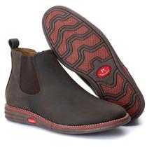 Botina Masculina Rústico Café Confortável