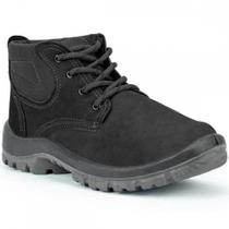 Botina Nobuck Biqueira Pvc Crival Preta 41