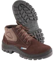 Botina Nobuck Café 50B26-CB-BP Marluvas Biqueira Plástica