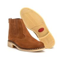 Botina Oliveira Vira Francesa Costurada a Mão Artesanal Original - Cor Castor