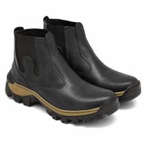 Botina Para Trabalho Masculina Em Couro Legitimo Com Palmilha Em Gel Confort Conforto E Durabilidade