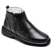 Botina Sapato Comfort Couro Carneiro 4001 Tamanho Especial até 47