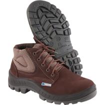 Botina Segurança Nobuck Café com Cadarço Bico Plástico Marluvas EPI Serviços Gerais CA 45611