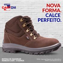 Botina Segurança Para Trabalho Nobuck Café Cartom TP94 Botina Segurança Para Trabalho Nobuck Café Cartom TP94