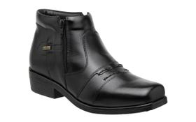 Botina social zebu bico quadrado em couro preto 60110 jatoba Botina social zebu bico quadrado em couro preto 60110 jatoba