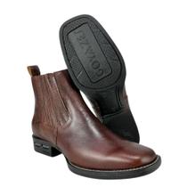 Botina Texana Masculina Goyazes Bico Quadrado Air Couro Mustang Café Ref.1939102CA
