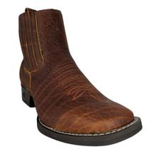Botina Texana Masculina Goyazes Bico Quadrado Solado Bull Café Amber Couro Cabeça De Boi Tan Ref2539102CBB07