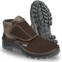 Botina tiras autocolantes Bico Plastico Nubuck Marrom Solado Pu Palmilha Eva Marluvas 50b26cb ( N: 40)