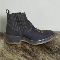 Botina Trabalho Couro Legítimo Solado Jump Cano Baixo Café