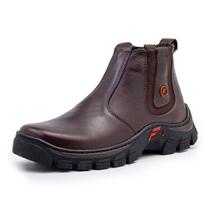 Botina Tratorada Bota Masculina Couro Legitimo Palmilha Gel