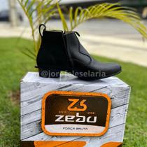 Botina Zebu Bico Fino Vernizada de Couro Legítimo 61080