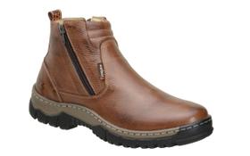 Botina zebu masculina de ziper em couro whisky 56060 Botina zebu masculina de ziper em couro whisky 56060