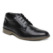 Botinha Bota Casual Social Masculina De Amarrar com Solado em Gel e Marrom